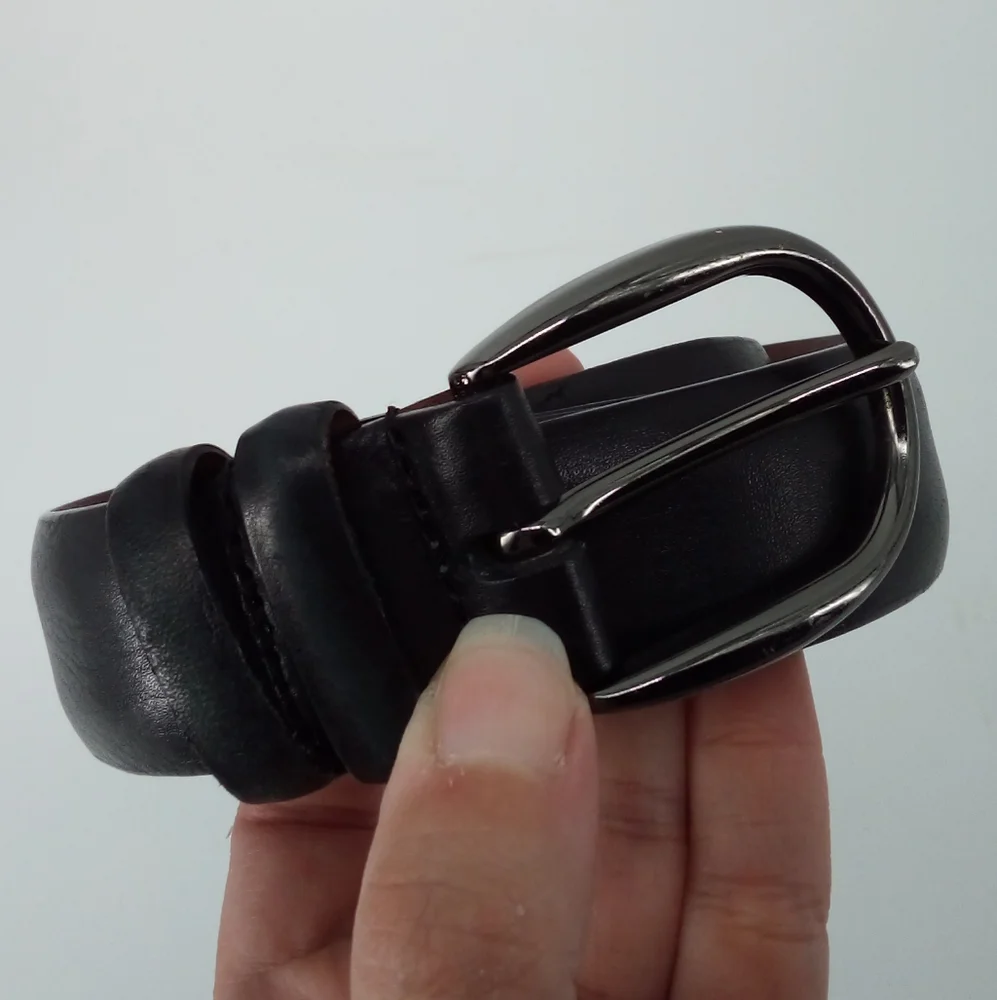 Perry Ellis Italian Calfskin Leather Black Belt Lined on Glove Tanned Cowhide 36